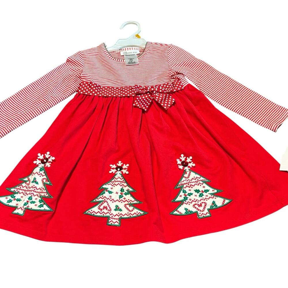 NWT Bonnie Jean 3T Stunning Girls Red Christmas Dress